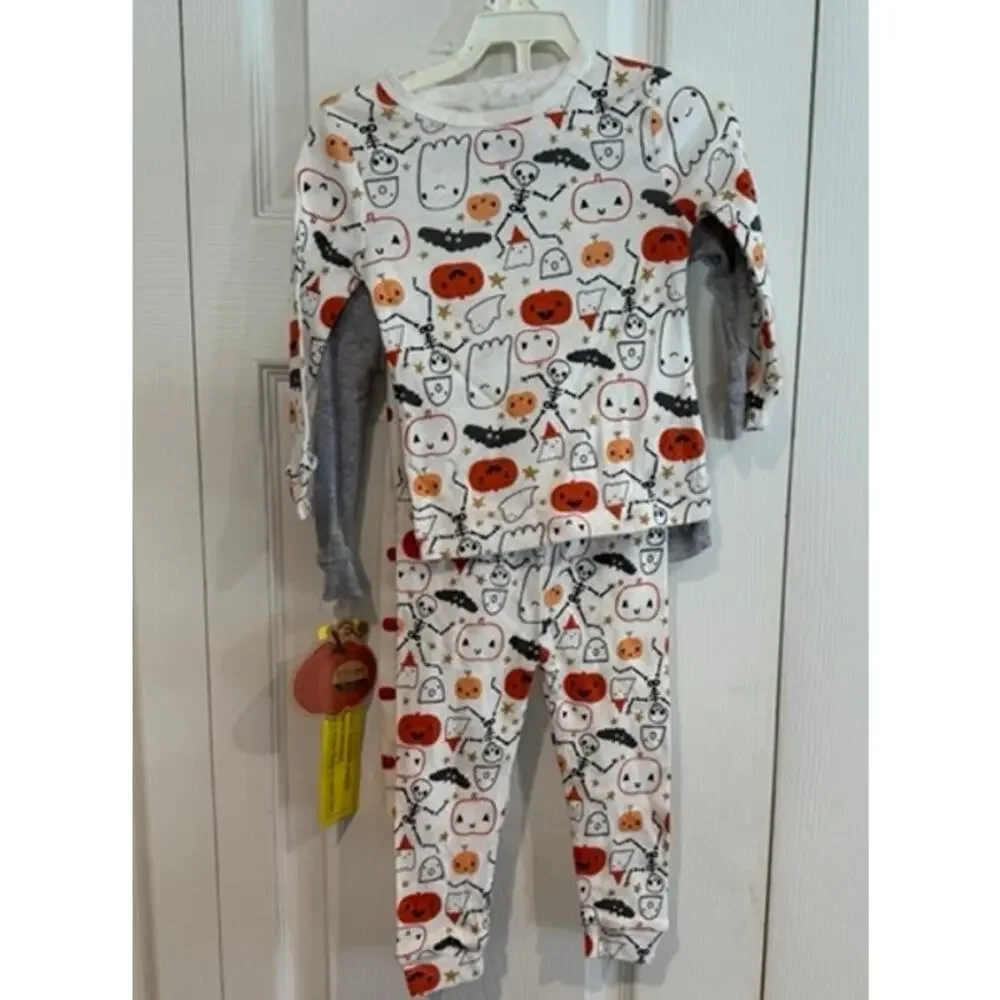 NWT Chick Pea Toddler's 4pc Set Halloween Printed Pajama Sets Multicolor